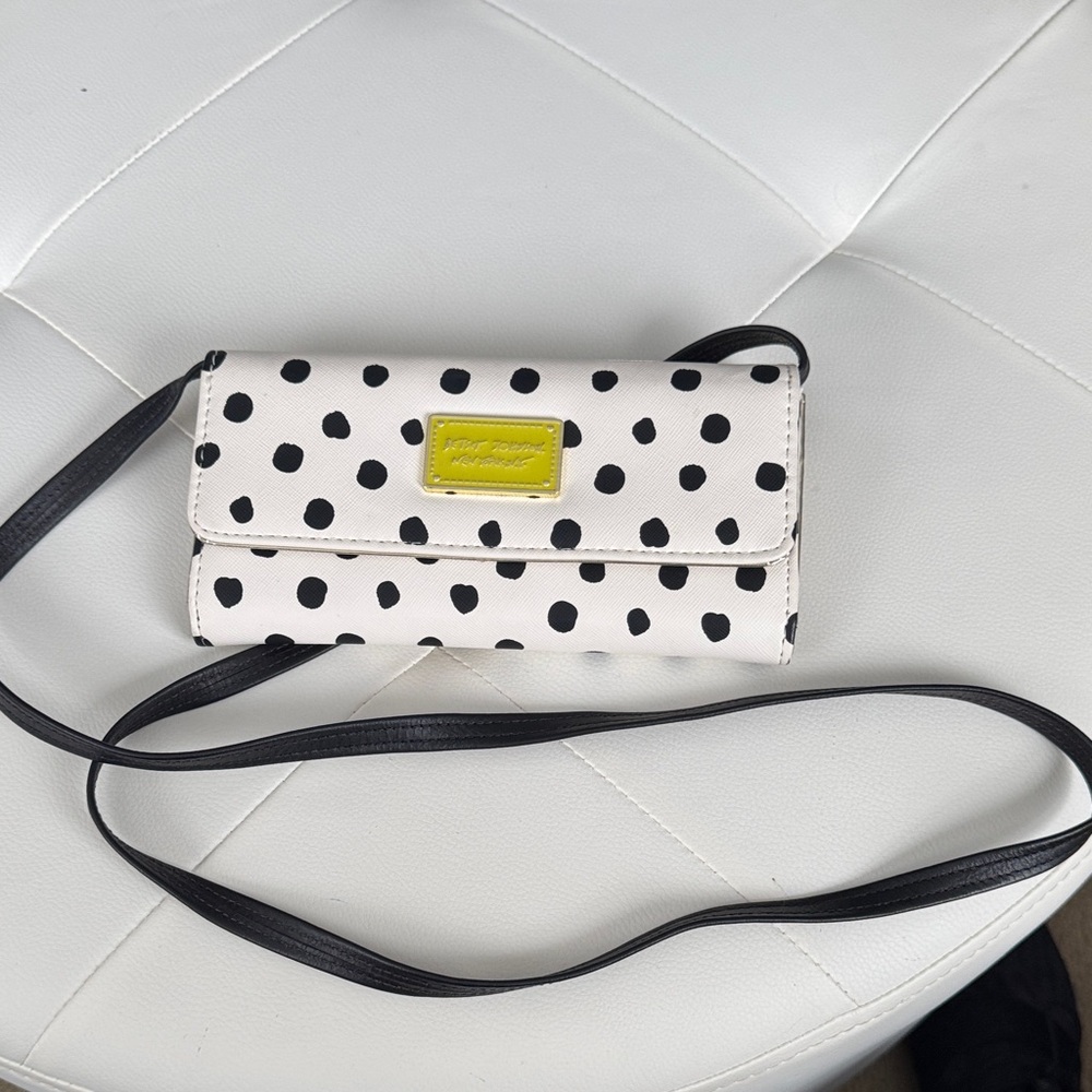 Betsey Johnson Polka Dot Crossbody Wallet Bag
